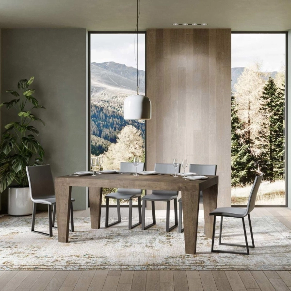 Mesa extensible hasta 420 cm SPIMBO 90X160 nogal