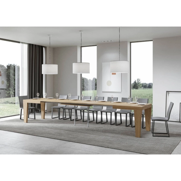 Mesa extensible hasta 420 cm SPIMBO 90X160 roble natural