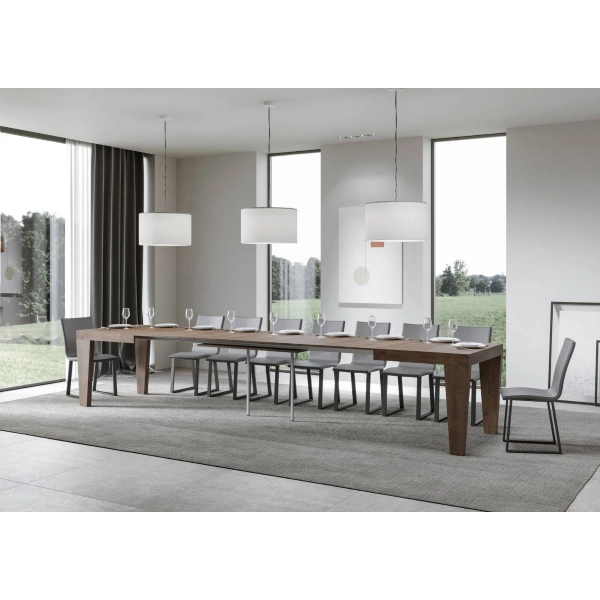 Mesa SPIMBO nogal 90x130 extensible a 390 cms