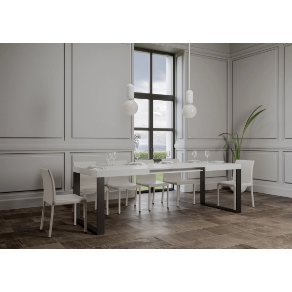 Mesa extensible hasta 234 cm TECNO 90X130 fresno blanco