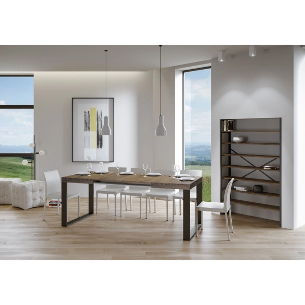 Mesa TECNO 90X160 nogal extensible a 264 cms
