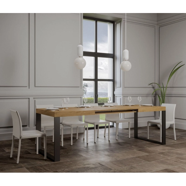 Mesa TECNO 90X160 roble natural extensible a 264 cms