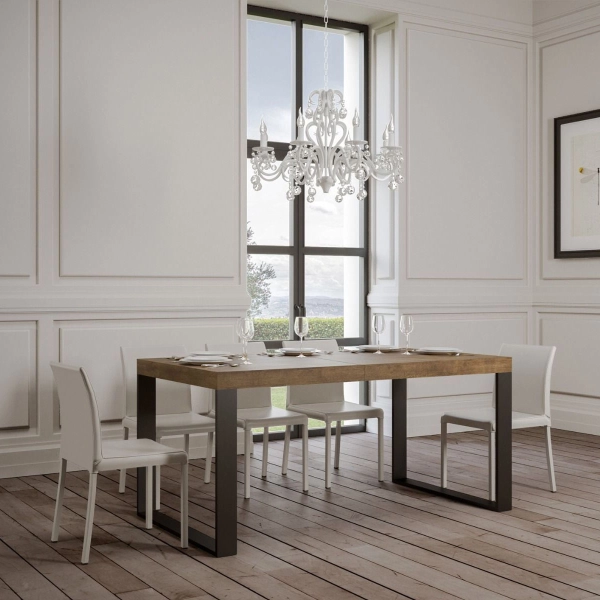 Mesa TECNO 90X160 nogal extensible a 264 cms