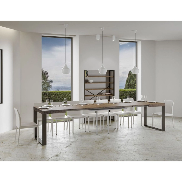 Mesa extensible hasta 420 cm TECNO 90X160 nogal