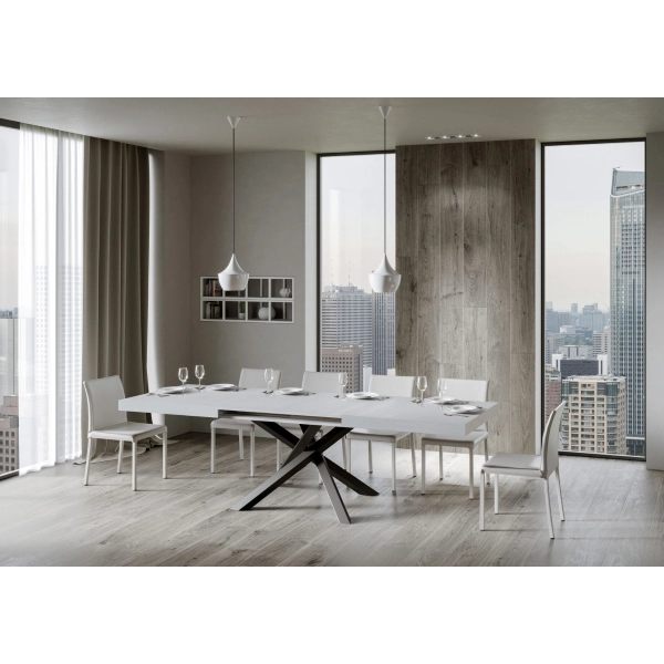 Mesa VOLANTIS 90X180 fresno blanco extensible a 284 cms