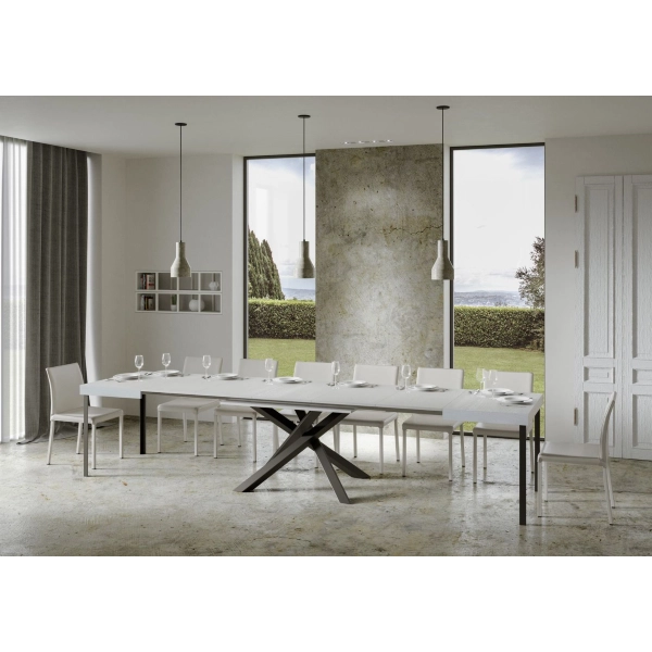 Mesa extensible hasta 440 cms VOLANTIS 90X180 fresno blanco