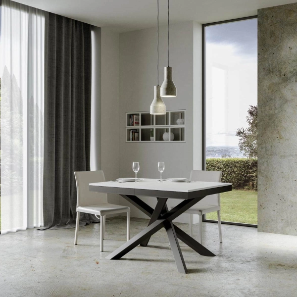 Mesa 90x120 VOLANTIS EVOLUTION fresno blanco extensible a 224 cm