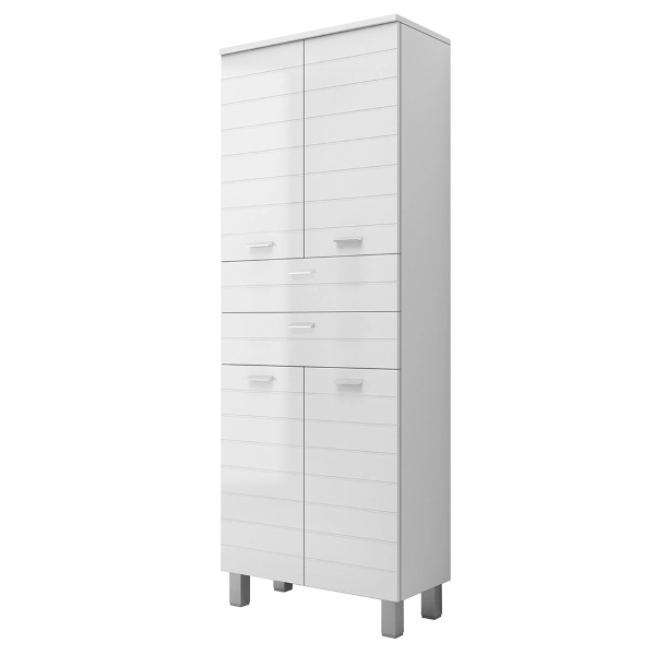 Mehrzwecksäule mit 4 Türen und 2 Schubladen H195 RIGO Glossy White