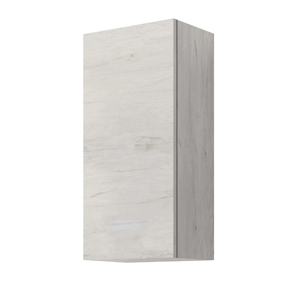 Hängeschrank 30x22 mit umkehrbarer Tür in Weißeiche