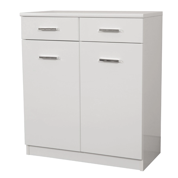 Mueble multiusos 69x34 de 2 puertas y 2 cajones CLASSIC Blanco Brillo