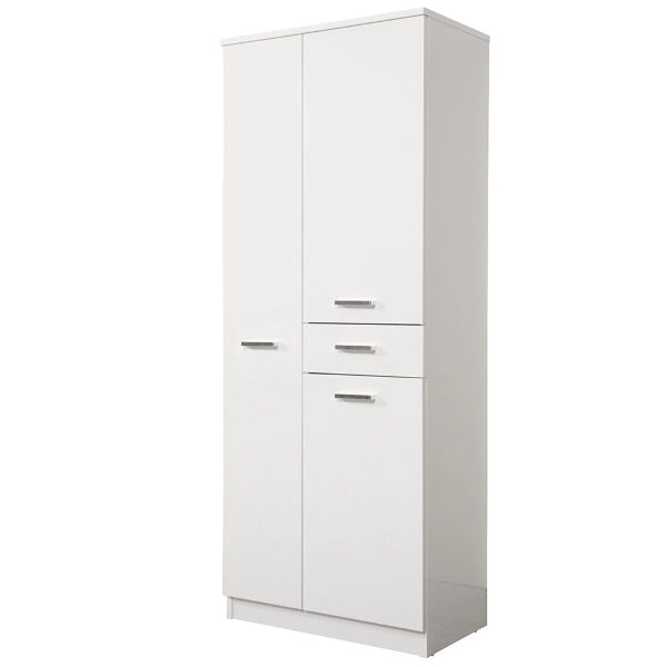 Columna multiusos CLASSIC 150hx60 cm con puertas y cajón blanco brillo
