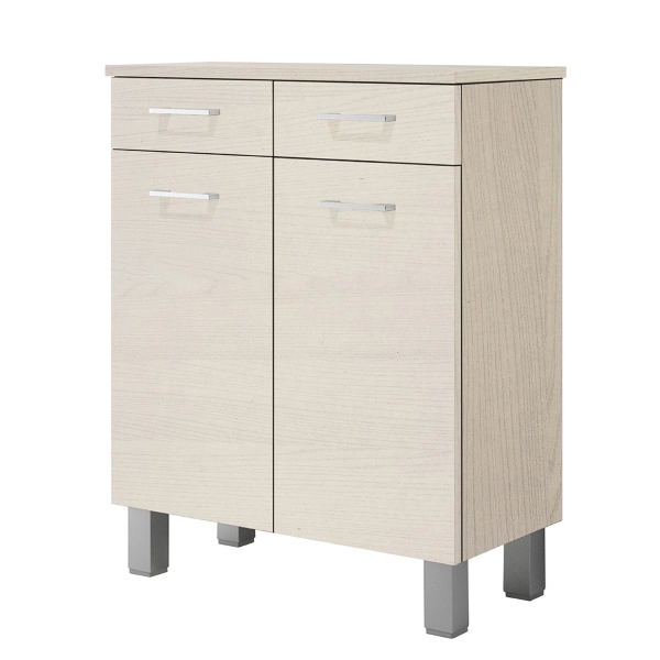 Mueble multiusos 69x34 con puertas y cajones GAIA Olmo Bianco
