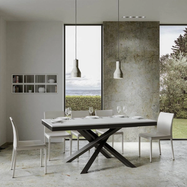 Mesa 90x160 extensible a 264 cm VOLANTIS EVOLUTION Fresno Blanco