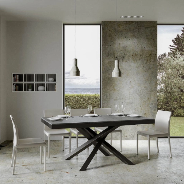 Mesa VOLANTIS EVOLUTION 90x160 extensible a 264 cm tapa hormigón