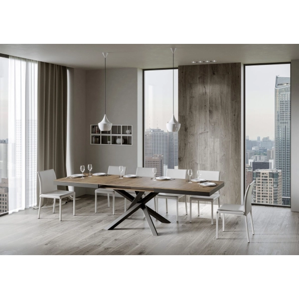 Mesa VOLANTIS EVOLUTION 90x160 extensible a 264 cm Tapa Nogal