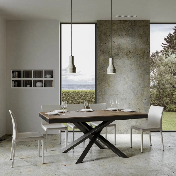 Mesa VOLANTIS EVOLUTION 90x160 extensible a 264 cm Tapa Nogal
