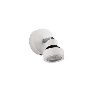 Lampada LED applique 11 cm a 1 luce 7W 3000K 230V in metallo satinato Bianco TEOREMA