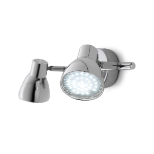 Lampada da parete faretto 32 cm LED 3W 3000K diffusori orientabili PUNTO a 2 luci