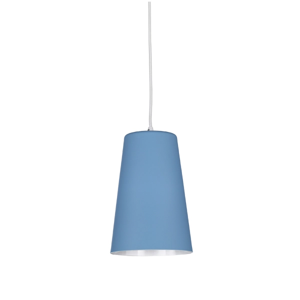 Lampe à suspension D25 1XE27 en PAIL Métal peint bleu