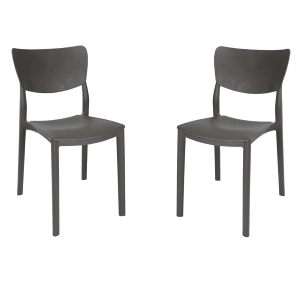 Stapelstuhl für drinnen und draußen LIBRA Anthrazit 2 Stühle