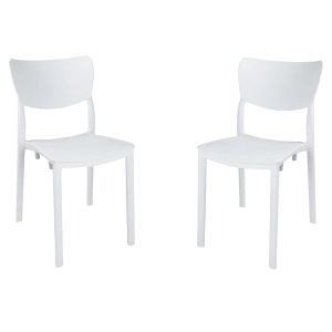 Stapelstuhl für drinnen und draußen LIBRA Weiß 2 Stühle