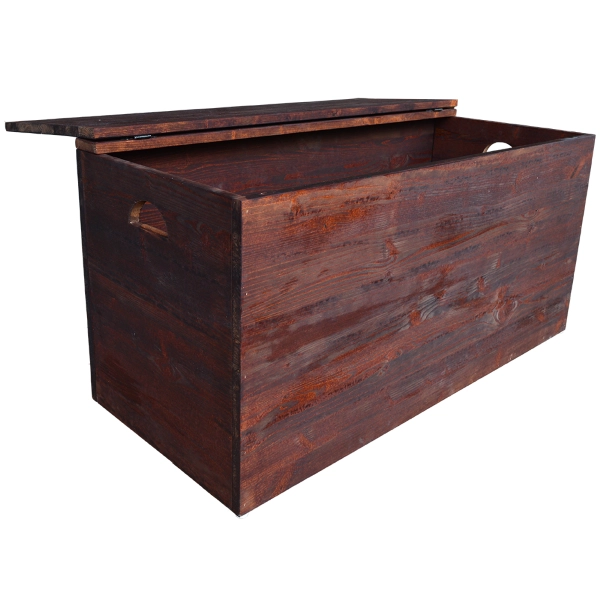 Coffre en bois massif noyer cm 98