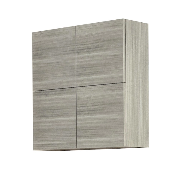 Meuble haut CUBOTTO 4 portes avec ouverture PUSH & PULL Eucalyptus clair