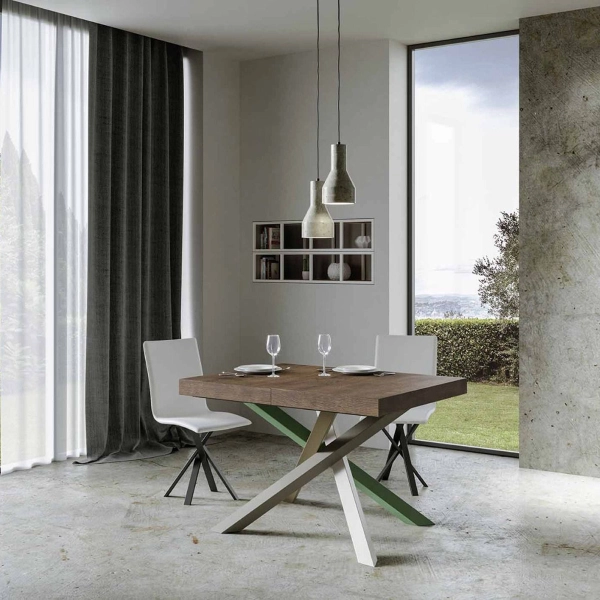Tavolo Volantis Allungabile a 390 piano Noce 90x130 telaio 4/A