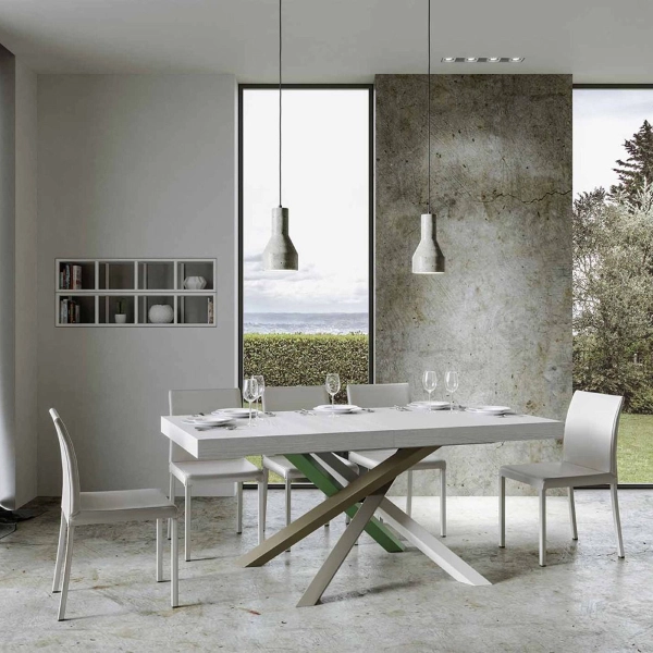 Mesa Volantis 90x180 Alargada 284 Estructura tapa Fresno Blanco 4/A