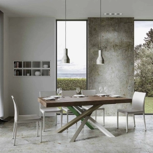 Volantis Ausziehtisch Nussbaumplatte 90x160 bis 264 Gestell 4/A