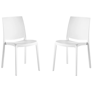 Garten- oder Küchenstuhl aus Polypropylen stapelbar - 2er-Set FEBE White