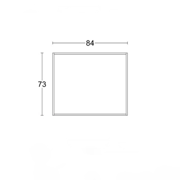 Miroir quart de cercle 84xH73x15 avec bande LED couleur rouille mate