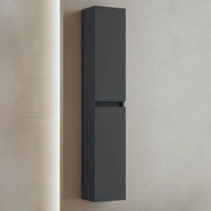 Einseitig hängender Hochschrank mit zwei Türen H160 cm CUBE matt graphit