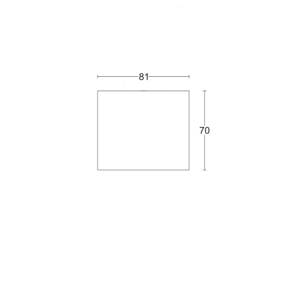 Espejo rectangular cm con borde fino a ras de pared 81x70x2 cm