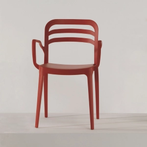 Stapelbarer Stuhl mit Außenarmen MEG Rot 1 Stück