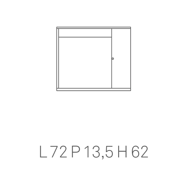 Espejo de baño blanco brillante NETTUNO de 1 puerta con luz LED