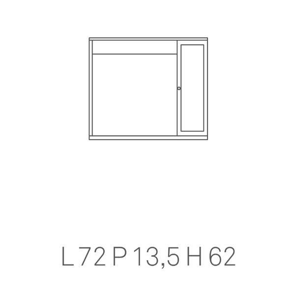 Espejo de baño blanco brillante NETTUNO con 1 puerta de espejo y luz LED