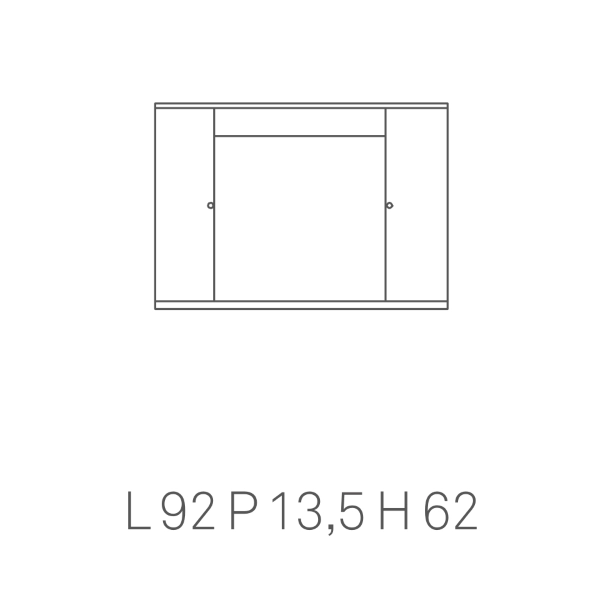 Miroir de salle de bain 2 portes blanc brillant PLUTONE avec éclairage LED