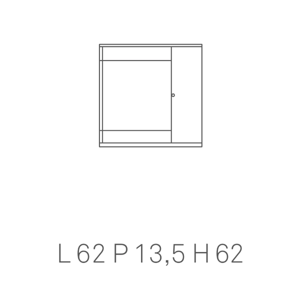 GIOVE 60 mueble de baño blanco brillo con 1 puerta y luz LED