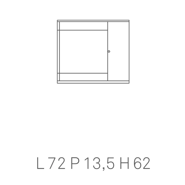 Armario con espejo GIOVE 70 blanco brillante 1 puerta y luz LED