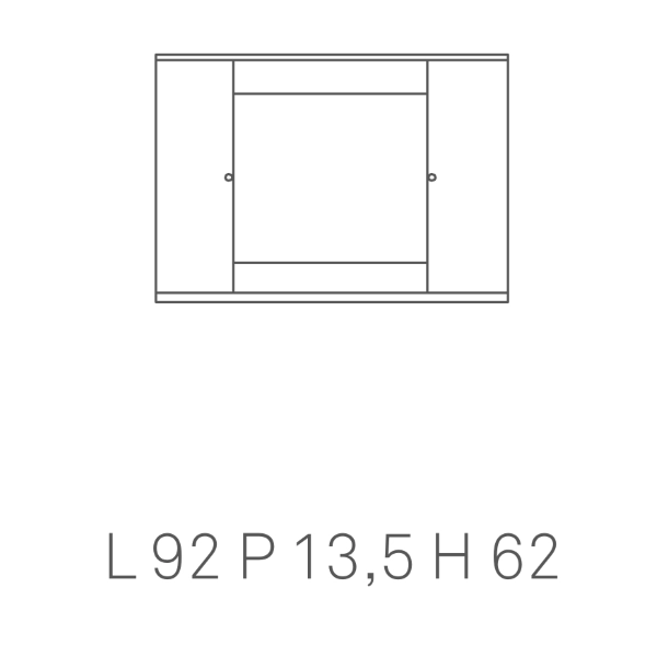 MERCURIO 90 mueble espejo blanco brillo con 2 puertas y luz LED