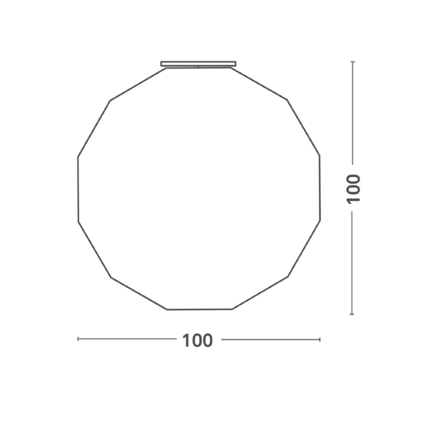 Miroir rond moderne avec lampe LED GENA 100X100