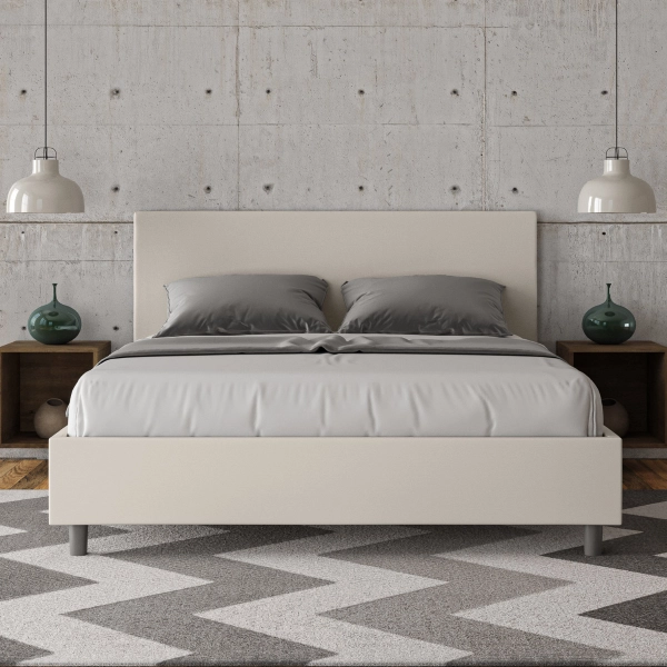 Lit Adele 160x190 avec sommier blanc