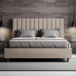 Cama Agueda 160x190 con base gris tórtola