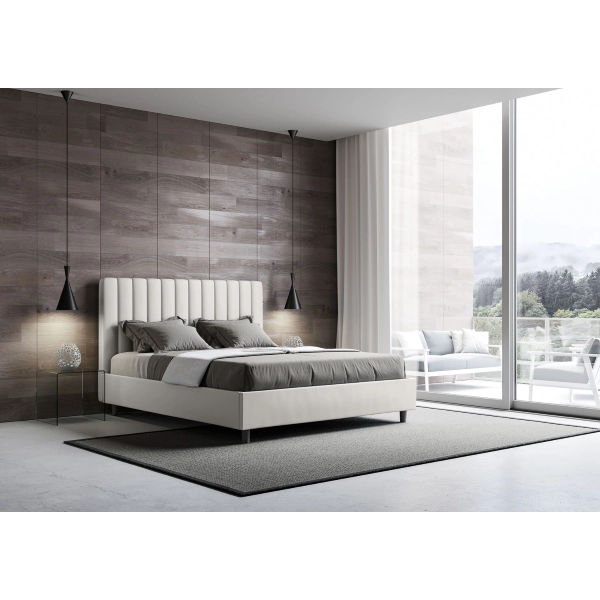 Lit Agueda 160x190 résille et conteneur blanc