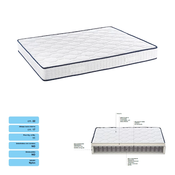 Matelas Simple à Ressorts 80x200 CM en Tissu Polyester