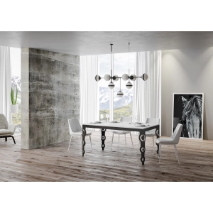 Karamay Evolution extendable table Ash White 90x120 extended 224 Anthracite frame