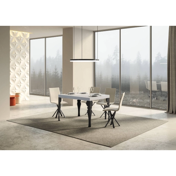 mesa extensible paxon tapa fresno blanco 90x130 extended 234 estructura antracita