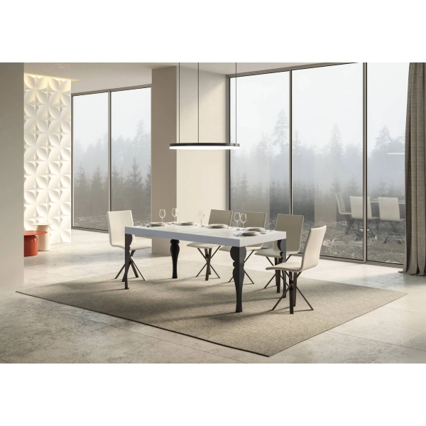 mesa extensible paxon tapa fresno blanco 90x160 extended 264 estructura antracita