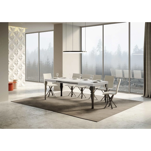 mesa extensible paxon tapa fresno blanco 90x160 extended 264 estructura antracita